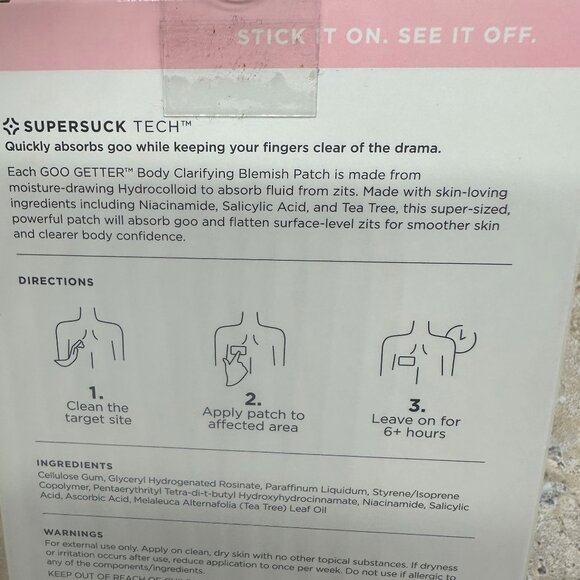 Lot Of 3 Zitsticka GOO GETTER Body Clarifying Blemish Patch For Body Zits NIB - Picture 10 of 12